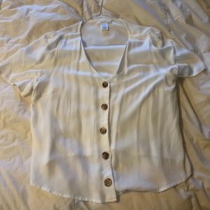 White button up blouse